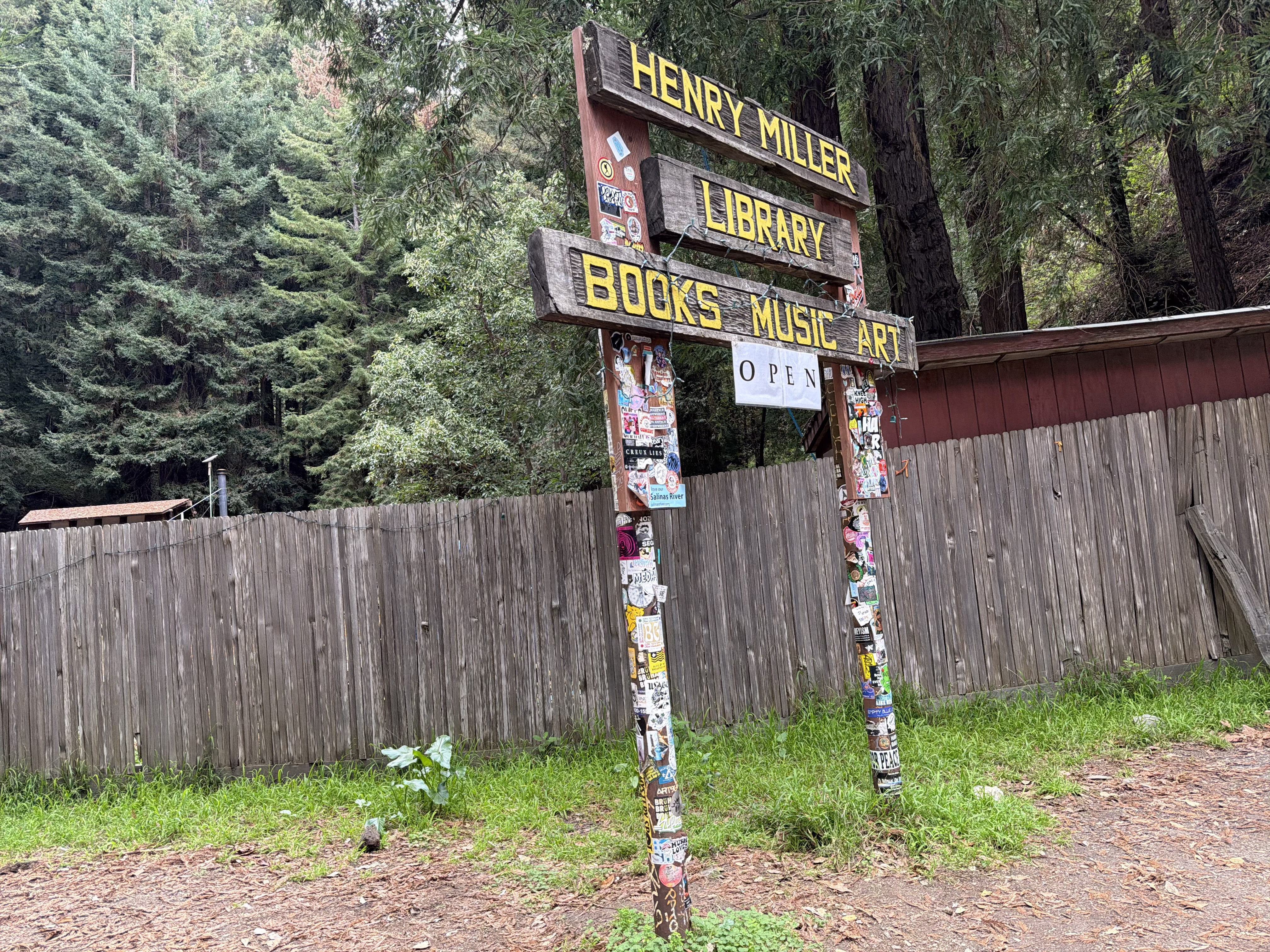 Henry Miller Memorial Library Northbound Sign