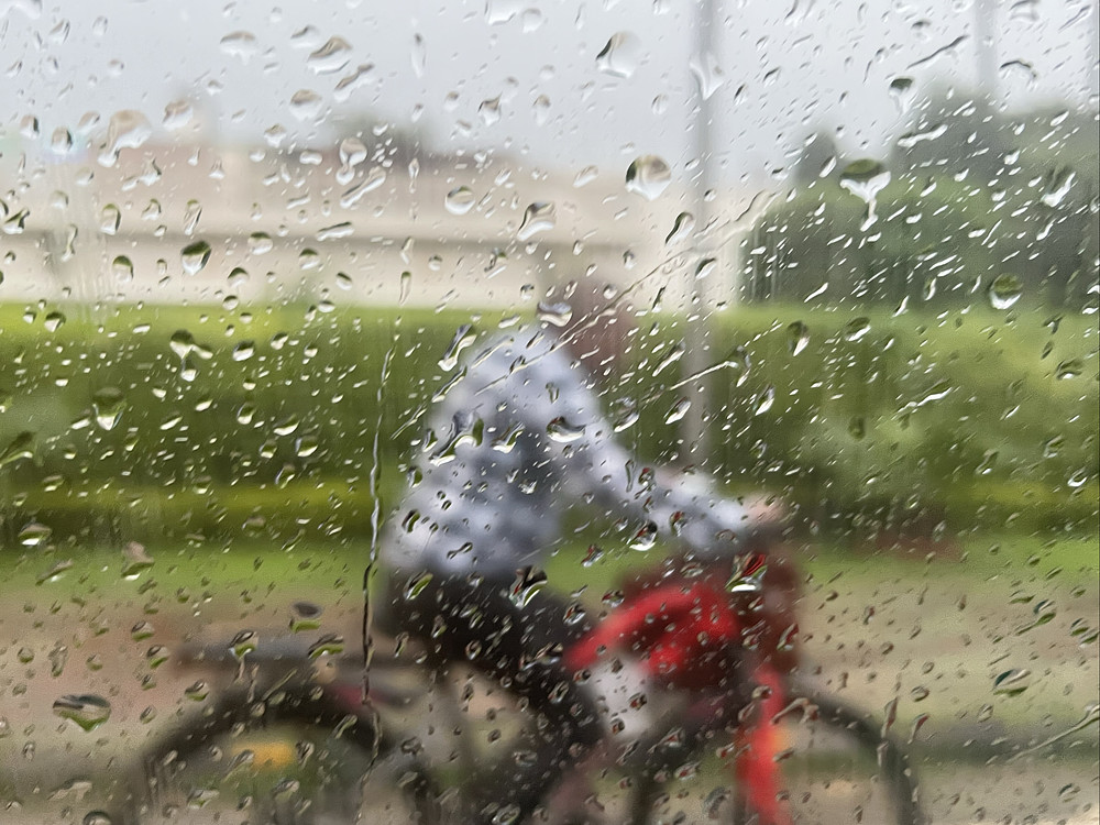 Rider in the rain